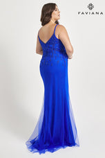 Faviana Scoop Neck Plus Size Prom Dress 9559