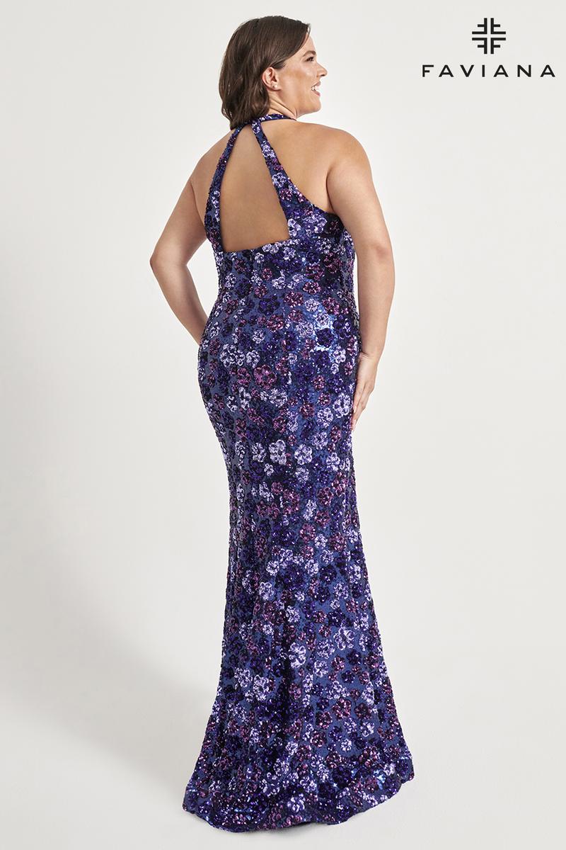 Faviana Long Floral Plus Size Prom Dress 9560 Faviana Long Floral Plus Size Prom Dress 9560