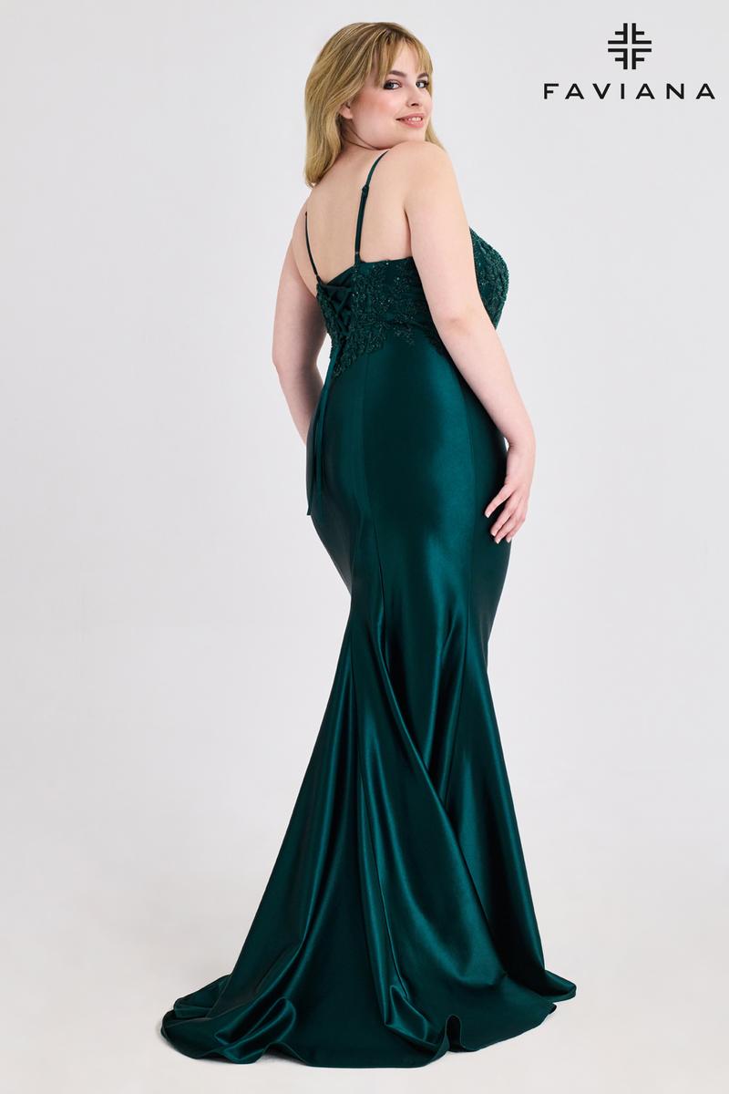 Faviana Satin Lace Plus Size Prom Dress 9597