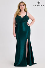 Faviana Satin Lace Plus Size Prom Dress 9597