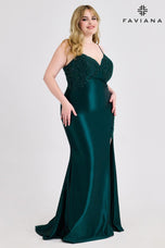 Faviana Satin Lace Plus Size Prom Dress 9597