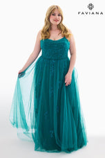 Faviana A-Line Plus Size Prom Dress 9598
