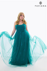 Faviana A-Line Plus Size Prom Dress 9598