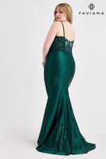 Faviana Tight Illusion Corset Plus Size Prom Dress 9600