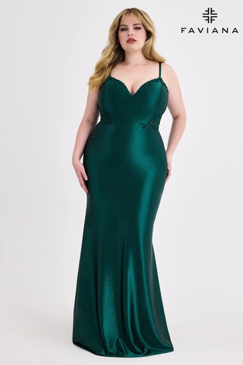 Faviana Tight Illusion Corset Plus Size Prom Dress 9600
