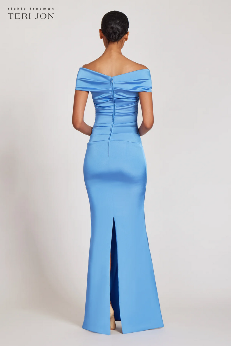 Teri Jon Stretch Satin Evening Gown 96022 Teri Jon Stretch Satin Evening Gown 96022