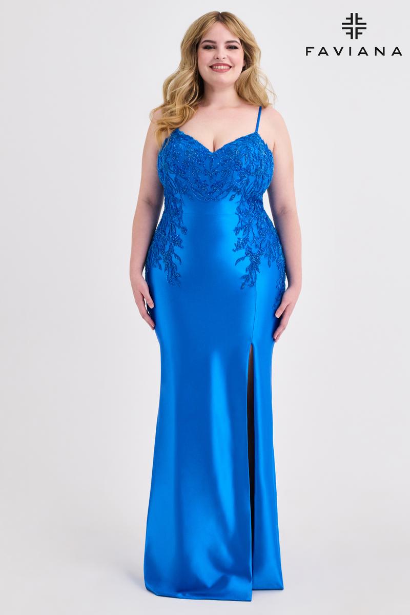 Faviana Tight Ruched Plus Size Prom Dress 9603