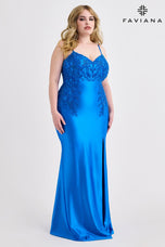Faviana Tight Ruched Plus Size Prom Dress 9603