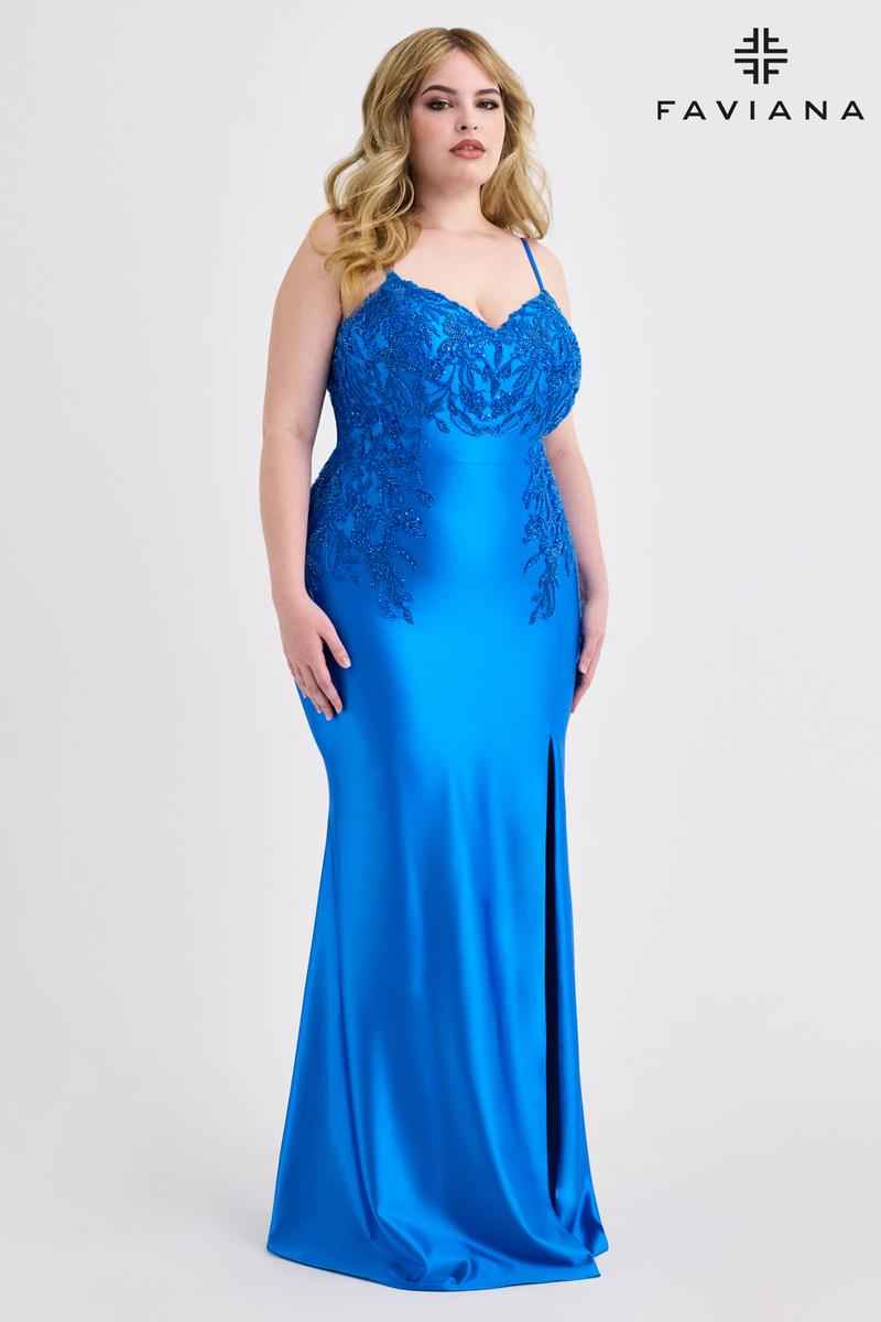 Faviana Tight Ruched Plus Size Prom Dress 9603