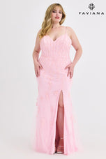 Faviana Lace Corset Plus Size Prom Dress 9604
