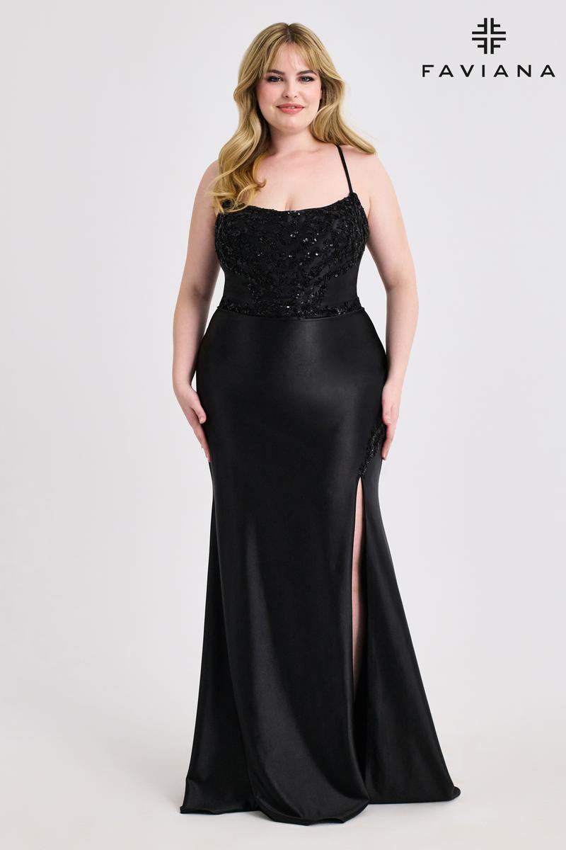 Faviana Lace-up Back Plus Size Prom Dress 9606