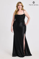 Faviana Lace-up Back Plus Size Prom Dress 9606