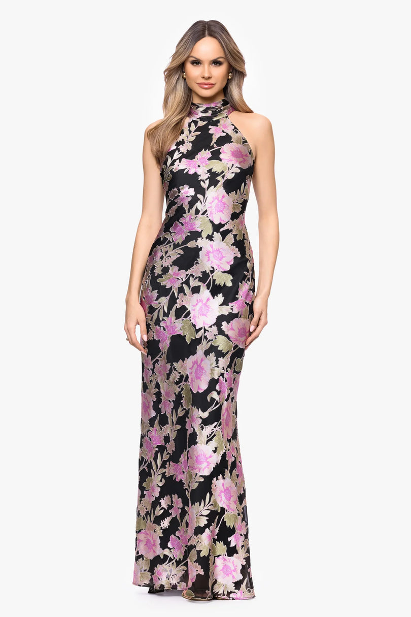 Xscape Halter Tie Long Evening Dress 7653X Xscape Halter Tie Long Evening Dress 7653X