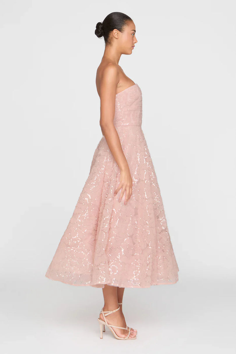 Theia Couture Strapless Midi Dress 88115776