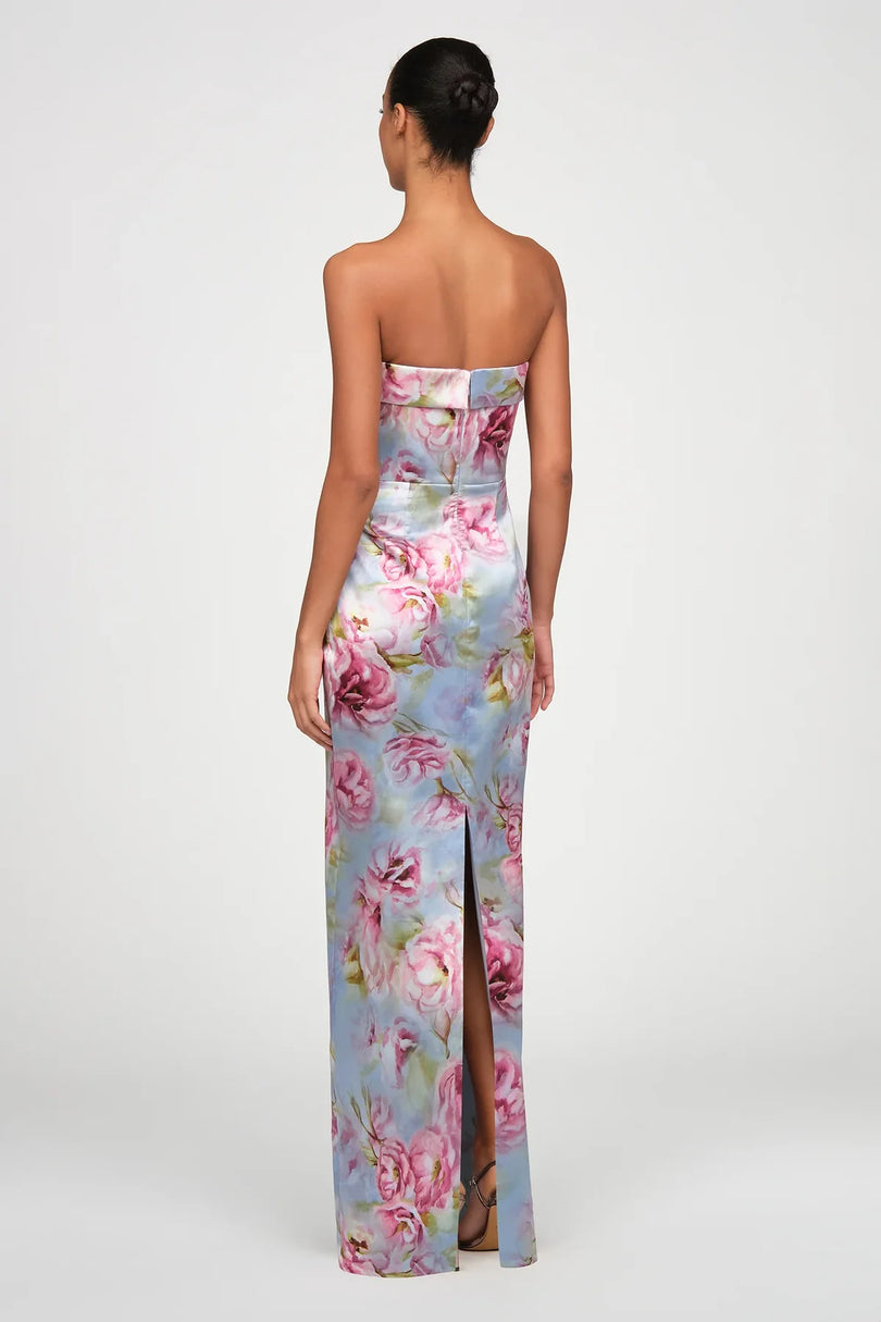 Theia Couture Floral Print Long Evening Dress 88116061