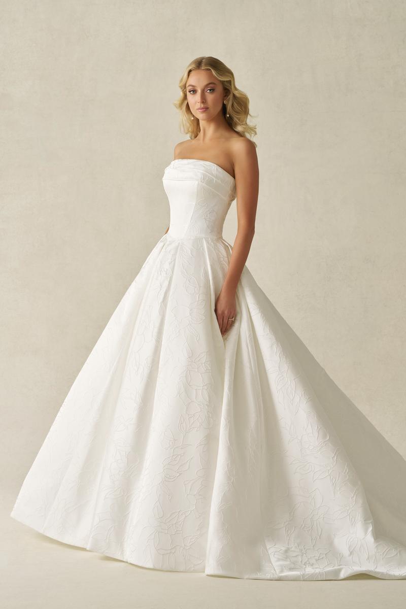 Allure Bridals A1400 Satin Jacquard Strapless Bridal Gown Allure Bridals A1400 Satin Jacquard Strapless Bridal Gown