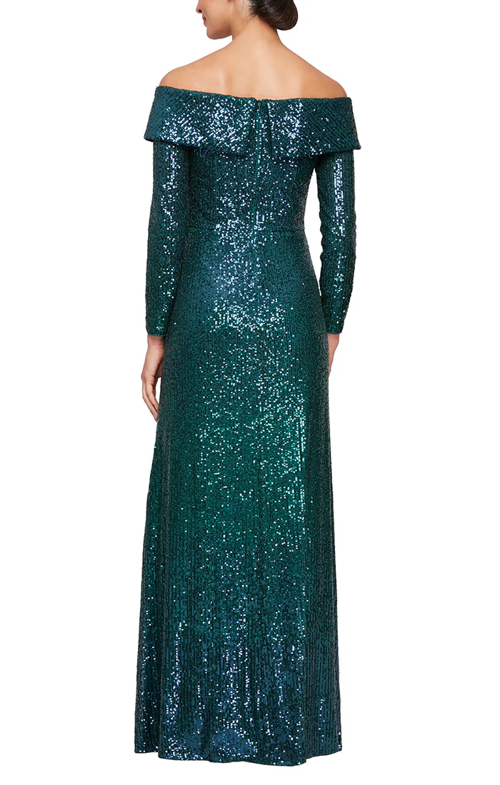 Alex Evenings Off the Shoulder Sequin Evening Gown 8196947 Alex Evenings Off the Shoulder Sequin Evening Gown 8196947