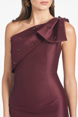 Sachin & Babi "Olivia" One Shoulder Bow Gown