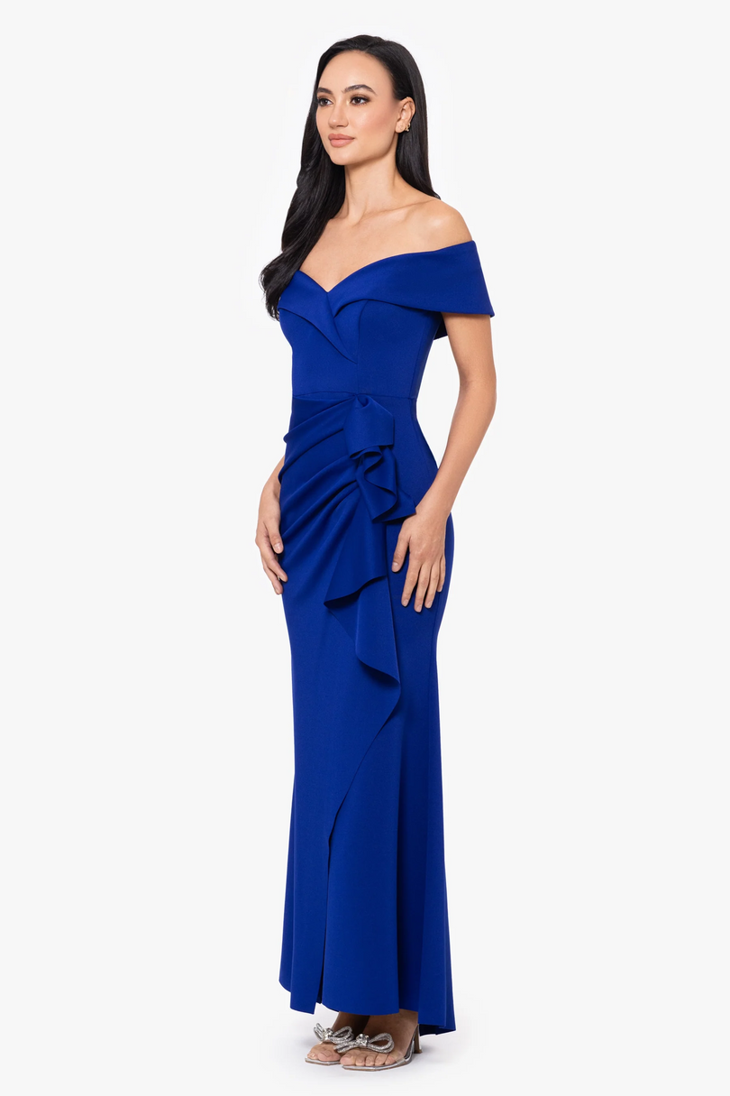Xscape Evenings "Patti" Off the Shoulder Scuba Crepe Dress Xscape Evenings "Patti" Off the Shoulder Scuba Crepe Dress