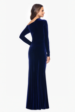 Betsy & Adam "Annette" Velvet Drop Shoulder Dress A25329 Betsy & Adam "Annette" Velvet Drop Shoulder Dress A25329