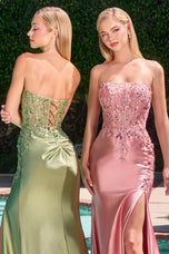Ladivine Strapless Satin Long Dress C168