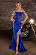 Ladivine Strapless Satin Long Dress C168