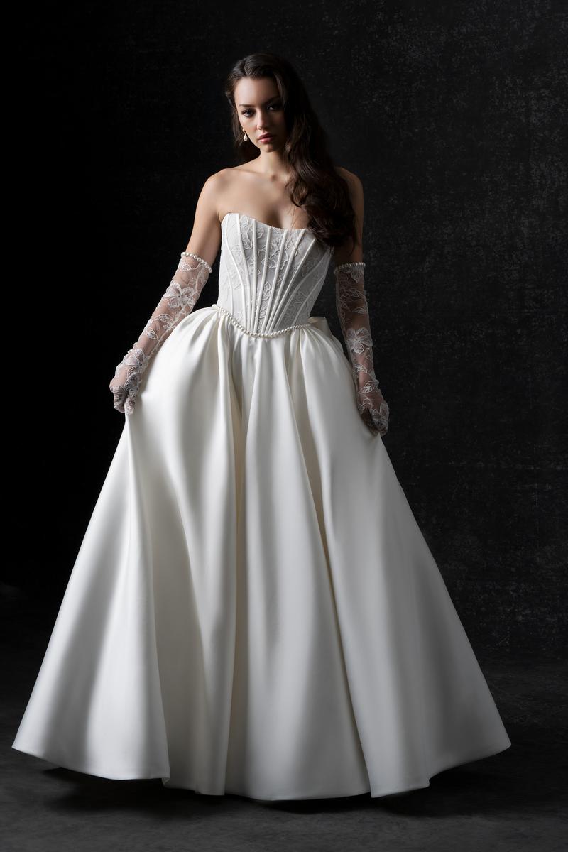 wedding dress with long gloves Allure Bridals Couture Dress C774
