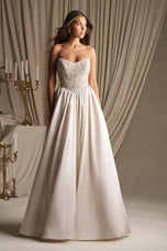 Allure Couture C800 Strapless Sparkling Satin A-line Gown