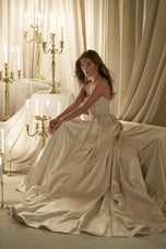 Allure Couture C800 Strapless Sparkling Satin A-line Gown