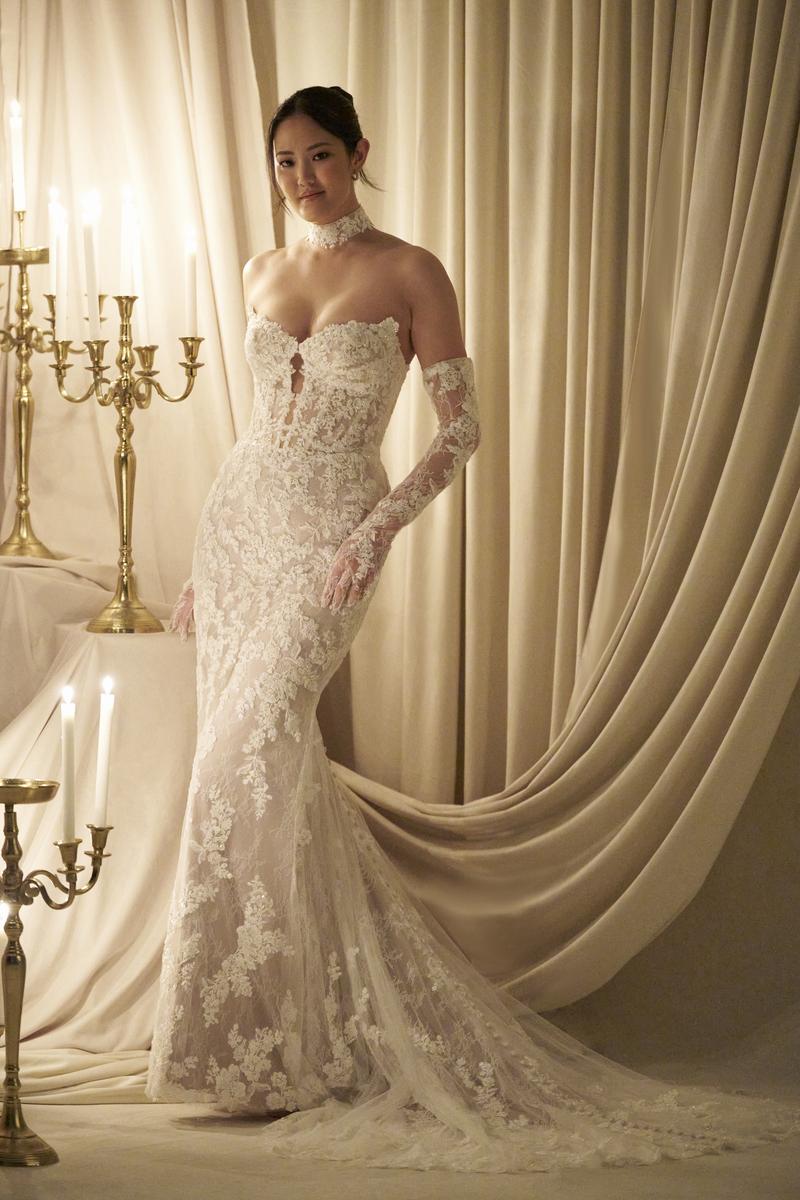 Allure Couture C801 Sheath Lace Cat-Eye Bridal Gown Allure Couture C801 Sheath Lace Cat-Eye Bridal Gown