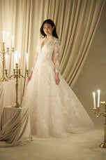 Allure Couture C811NC Long Sleeve Lace Ballgown Bridal Gown