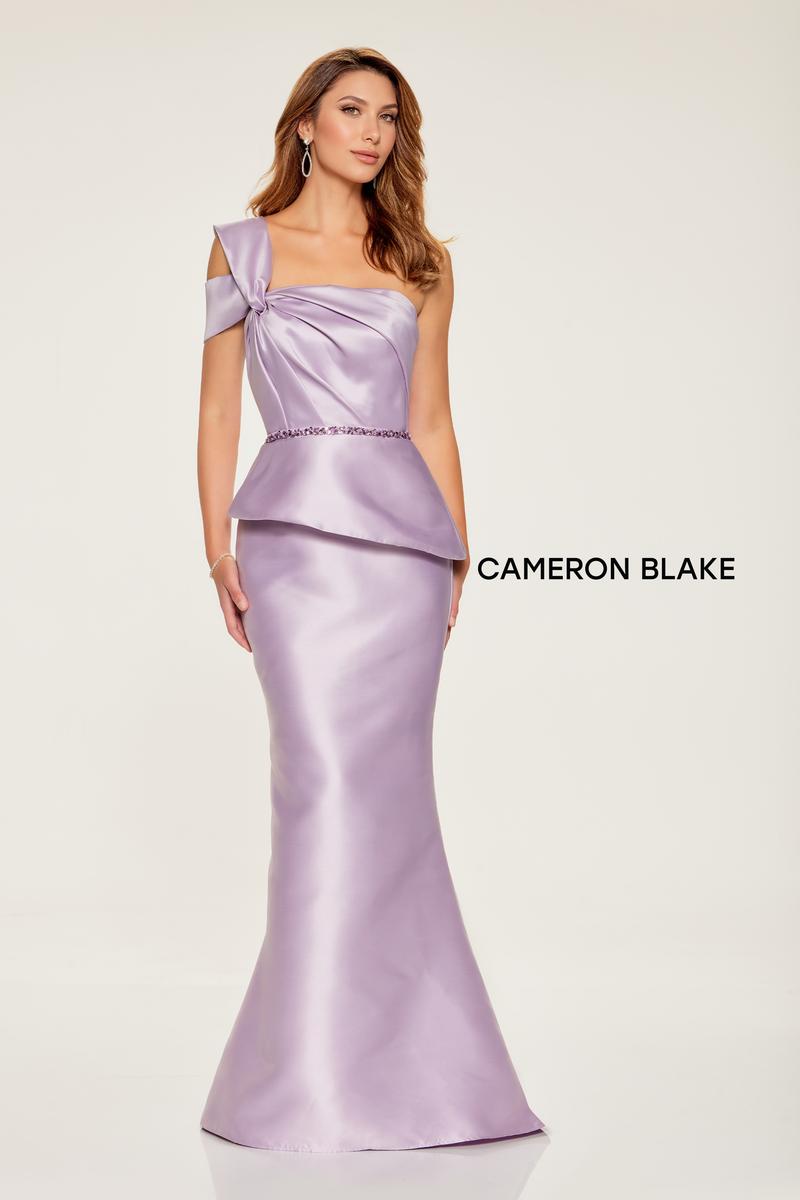Cameron Blake One Shoulder Peplum Evening Dress CB207 Cameron Blake One Shoulder Peplum Evening Dress CB207
