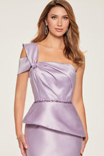 Cameron Blake One Shoulder Peplum Evening Dress CB207