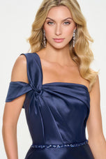 Cameron Blake One Shoulder Peplum Evening Dress CB207