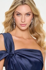 Cameron Blake One Shoulder Peplum Evening Dress CB207