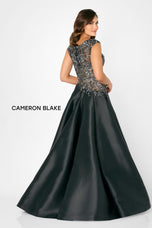 Cameron Blake Cap Sleeve Lace Evening Dress CB778