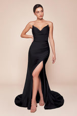 Ladivine Strapless Fitted Long Dress CD791
