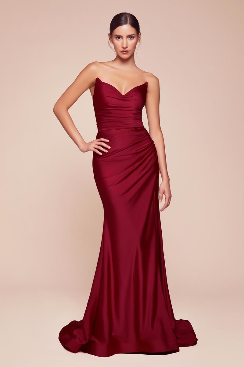 Ladivine Strapless Fitted Long Dress CD791