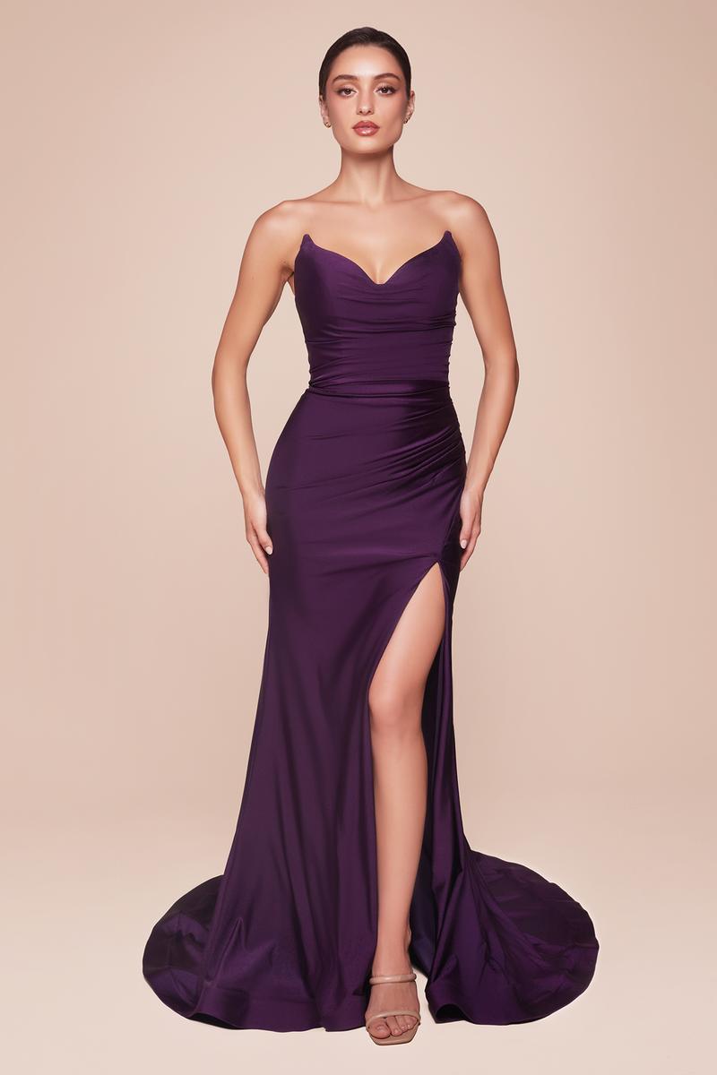 Ladivine Strapless Fitted Long Dress CD791