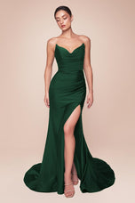 Ladivine Strapless Fitted Long Dress CD791
