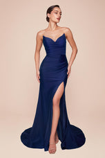Ladivine Strapless Fitted Long Dress CD791