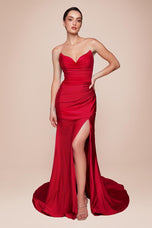 Ladivine Strapless Fitted Long Dress CD791