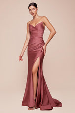 Ladivine Strapless Fitted Long Dress CD791