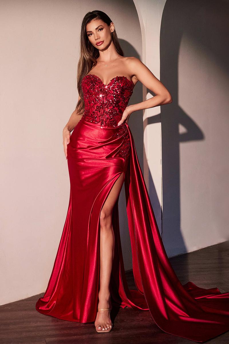 Ladivine CDS530 Prom Dress - Burgundy | NewYorkDress Ladivine CDS530 Prom Dress - Burgundy | NewYorkDress