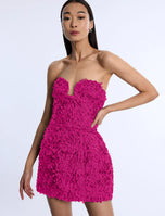 BCBG Strapless 3D Floral Mini Dress 79114195