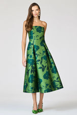 Sachin & Babi "Shay" Tea Length Floral Gown