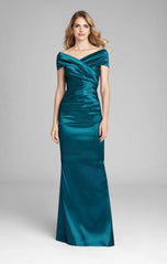 Teri Jon Stretch Satin Evening Gown 96022