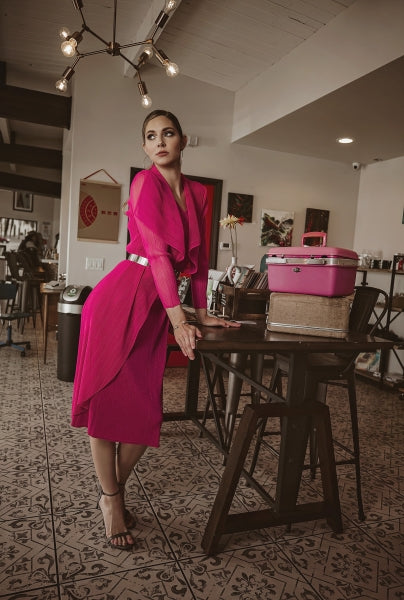 Journey Plissé Midi Dress with Jacket D2812 Journey Plissé Midi Dress with Jacket D2812