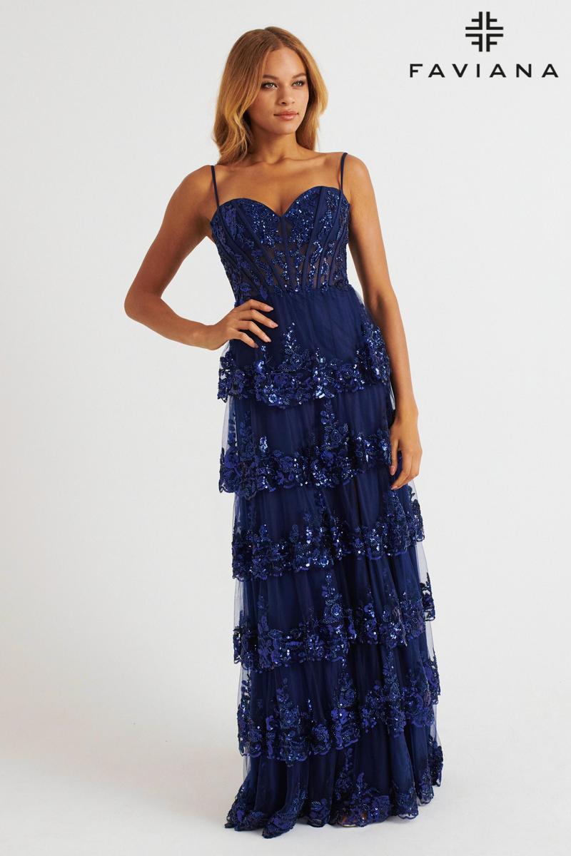 Faviana Strapless Ruffle Prom Dress E11087 Faviana Strapless Ruffle Prom Dress E11087