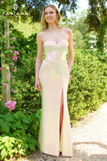 Faviana Satin Ruched Corset Prom Dress E11422